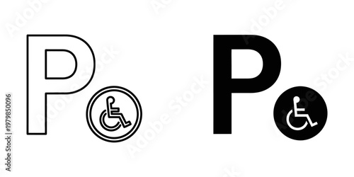parking sign with wheelchair accessibility symbol flat design vector illustration