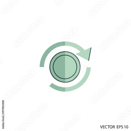 Modern Recycling Icon with Circular Arrows and Container for Sustainability Concepts
