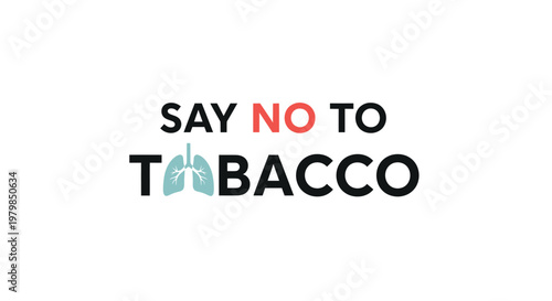 Say no to tobacco campaign logo with lung icon on white background