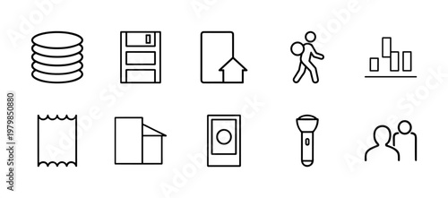 Minimalist personal finance and money management line icon set