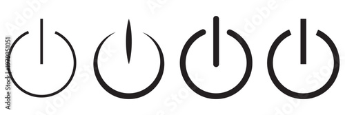 black, and green power icon , set collections power button icon On Off symbol. Power switch button sign. start and stop button template design , white background ,EPS10 