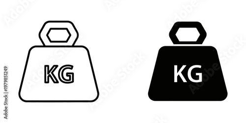 kg weight measurement icon set flat design vector illustration