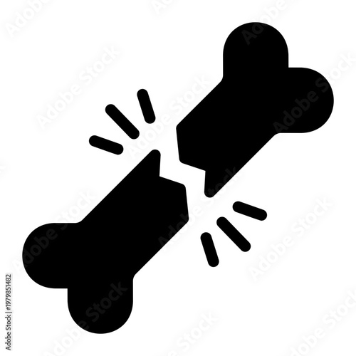 bone fracture glyph icon