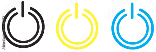 black, and green power icon , set collections power button icon On Off symbol. Power switch button sign. start and stop button template design , white background ,EPS10 