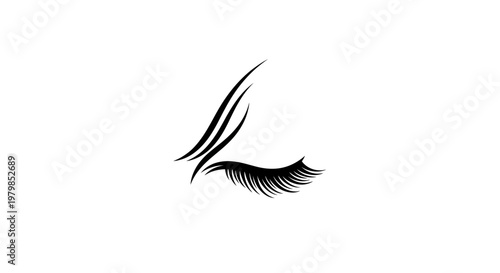 Elegant Eyelash and Eyebrow Line Art - Beauty and Makeup Concept