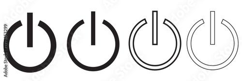 black, and green power icon , set collections power button icon On Off symbol. Power switch button sign. start and stop button template design , white background ,EPS10 