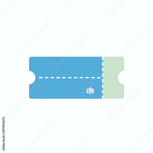 Close up of Blue and Green Medical Ticket for Healthcare Access or Event Entry