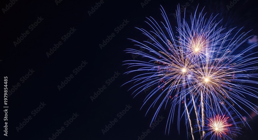 Fototapeta premium Spectacular nighttime fireworks display illuminates the dark sky with vibrant colors