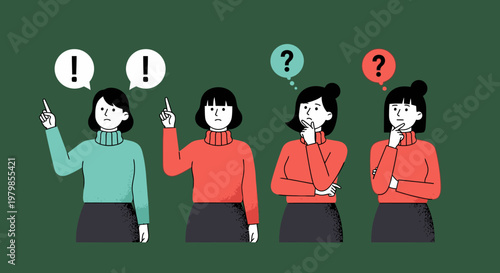 Group of women discussing and questioning ideas together