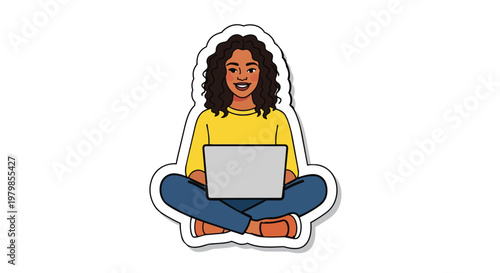 Young woman sitting with laptop