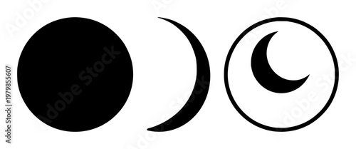 Sleep tracking moon icon set with solid black icon on white background featuring sleep, night, moon with tracking and monitoring