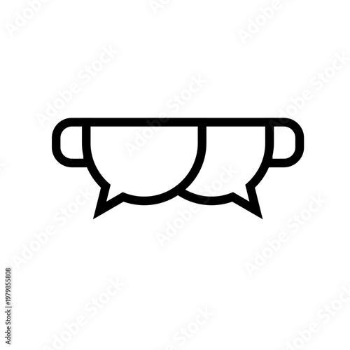 Linked Speech Bubbles Icon Symbolizing Communication and Dialogue