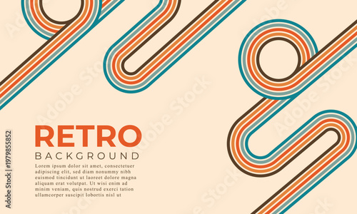 70s retro colored lines background. vector shapes graphic design retro vintage 70s style stripes poster background line 1970s