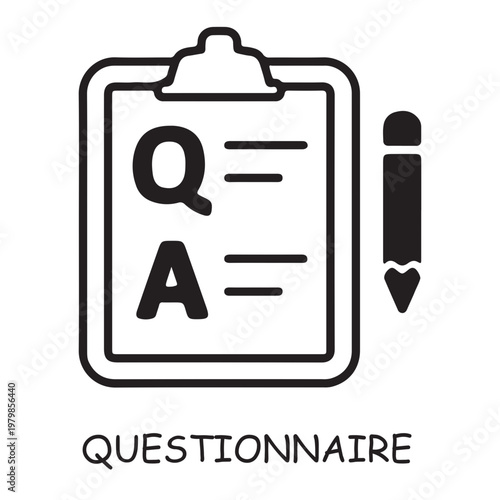 Questionnaire and Pencil Icon
