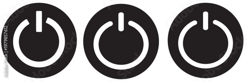 black, and green power icon , set collections power button icon On Off symbol. Power switch button sign. start and stop button template design , white background ,EPS10 