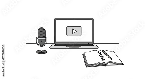 Laptop with video play on screen.