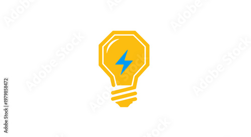 Light Bulb With Blue Spark.