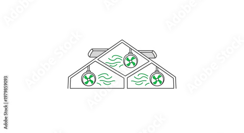 Green house with solar panels.