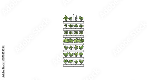 Green houseplants on shelves indoor.