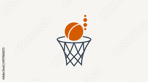 Basketball Ball In A Hoop Logo Icon