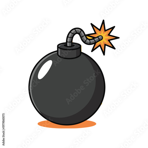 bomb with burning fuse