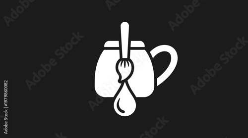 Artistic Coffee with Paintbrush and Drop Icon