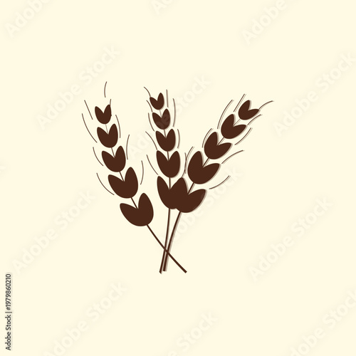 Hand drawn food seamless pattern, background, label with wheat, oat, barley, rye, wheat ears stalks silhouette