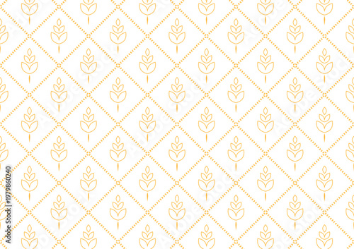 Wheat pattern vector on white background. Oat or Grain pattern. Paddy backdrop.