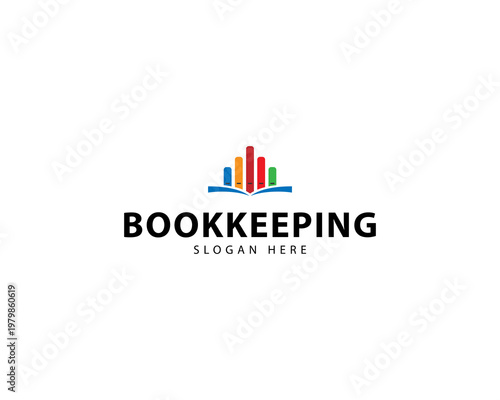 Professional Accounting Bookkeeping Logo Design Vector Icon Illustration.