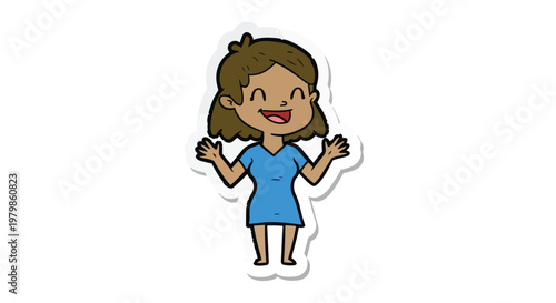 Cartoon woman laughing