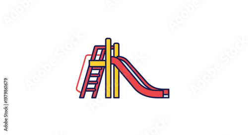 Colorful playground slide and ladder.