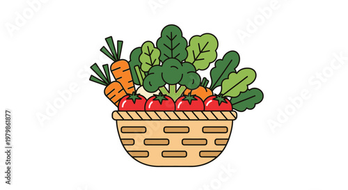 Colorful vegetables in a basket.