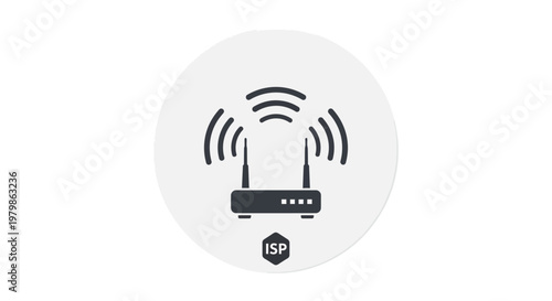 A router with WiFi signal and ISP connection.