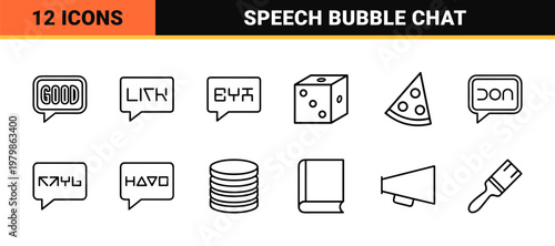 Minimalist retail sale speech bubble icon set
