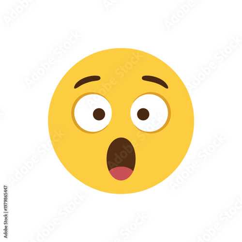 Surprised Emoji with Wide Eyes and Open Mouth Expressing Shock or Awe