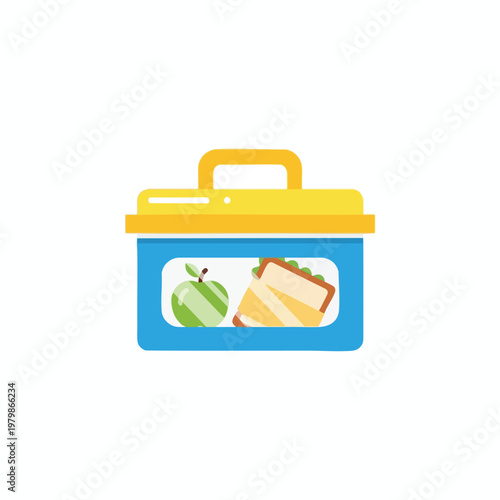 Colorful Lunch Box with Fresh Fruit and Snacks for Healthy Eating