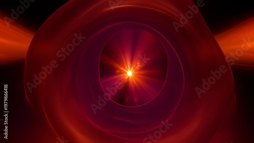 Abstract Fiery Explosion Bursting From Center With Swirling Red and Orange Light Trails