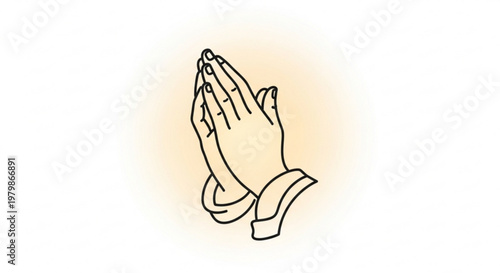Praying hands in a gesture of supplication or gratitude with clasped fingers and a simple background
