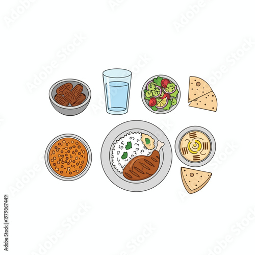 Balanced Healthy Meal with Protein Vegetables and Whole Grains