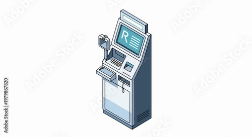 Isometric Self-Service Pharmacy Kiosk for Automated Medical Prescription Pick-up and Digital Healthcare Services