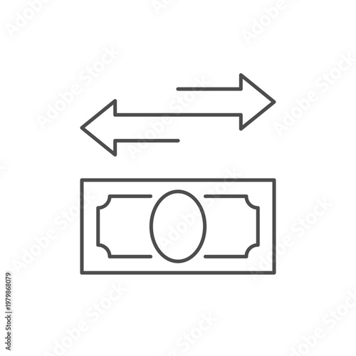 Money transfer line outline icon