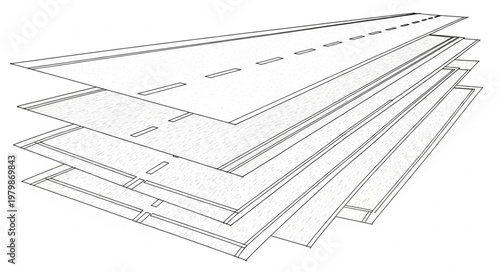 Stack of paper documents with text and lines.