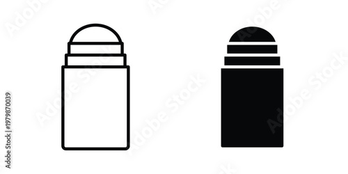 deodorant icon. Flat and outline icons. Black icons