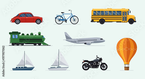 Diverse Vehicle Collection Isolated From Background.