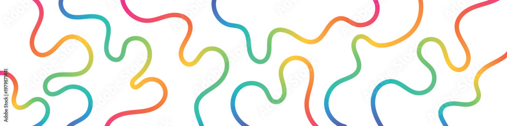 Fototapeta premium Rainbow color Abstract Wavy Lines Seamless Pattern Background