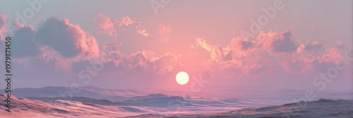 Serene Sunset Over Ocean Waves with Colorful Sky and Clouds