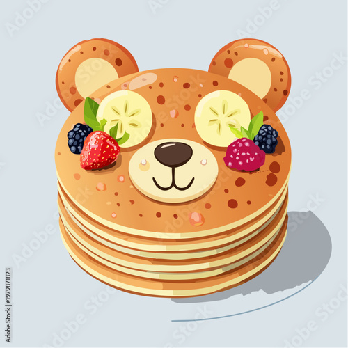 Bären-Pancake mit Obst