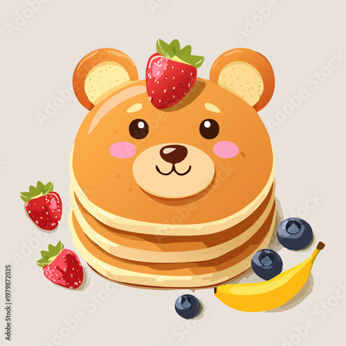 Bären-Pancake mit Obst