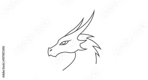 Dragon head profile view drawing.