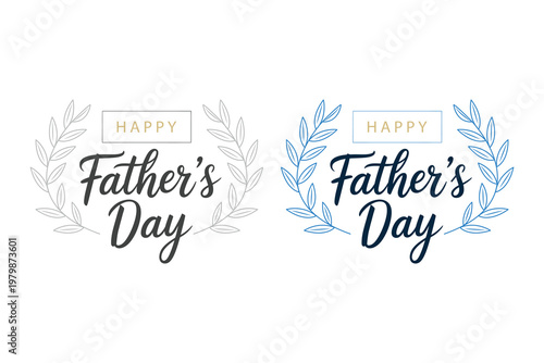 Elegant father's day floral wreath designs in black and blue tones